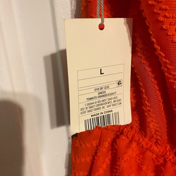 Women’s Vibrant Tomato Orange Dress SZ L - Picture 5 of 8